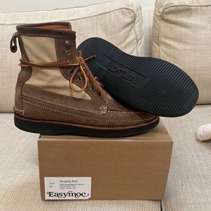 EasyMoc Rangeley Boots size 10.5. Only worn several times. Vibram 2060 soles.